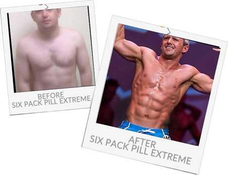 Before and After Six Pack Pill Extreme results
