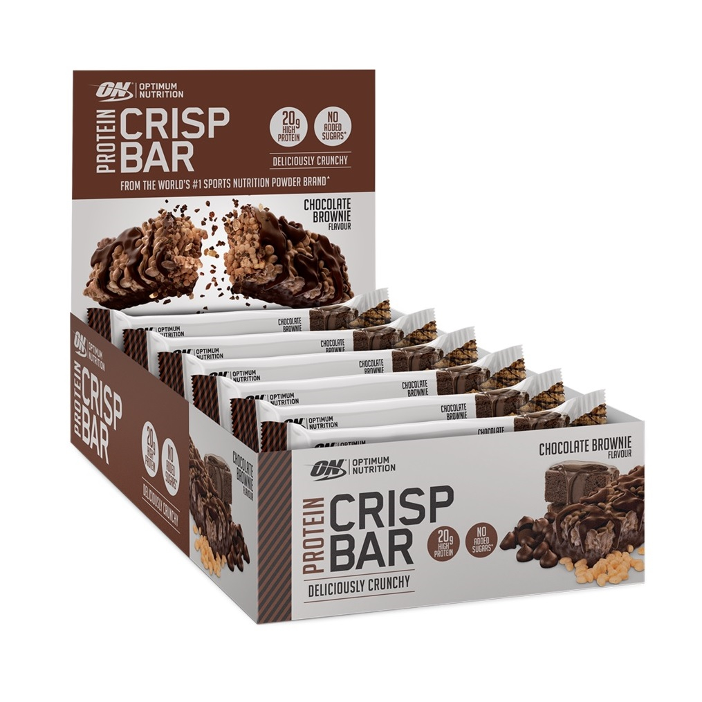 ON 100% whey crisp protein bar 10 x 65g-Chocolate Protein Bars Optimum Nutrition