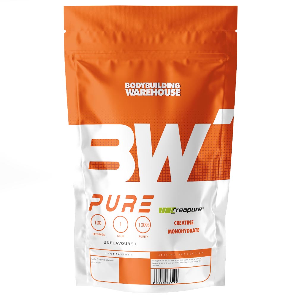 Pure Creapure (Creatine Monohydrate) Powder -Unflavoured-1kg Creatine Bodybuilding Warehouse